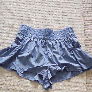 Free Peplople Women's Blue Ruffled Shorts sz M